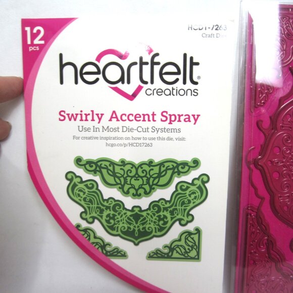 Heartfelt Creations Swirly Accent Spray Craft Dies HCD1-7263 Borders Trim - Picture 2 of 3